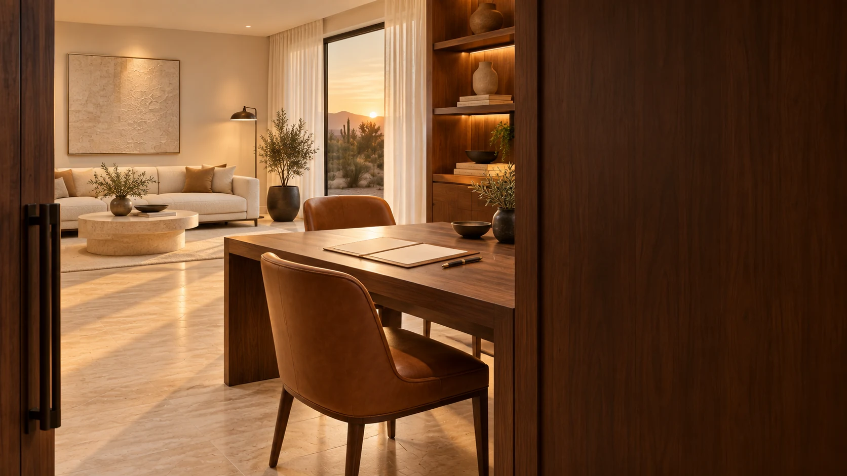 Illustrative private property-enquiry signing lounge.