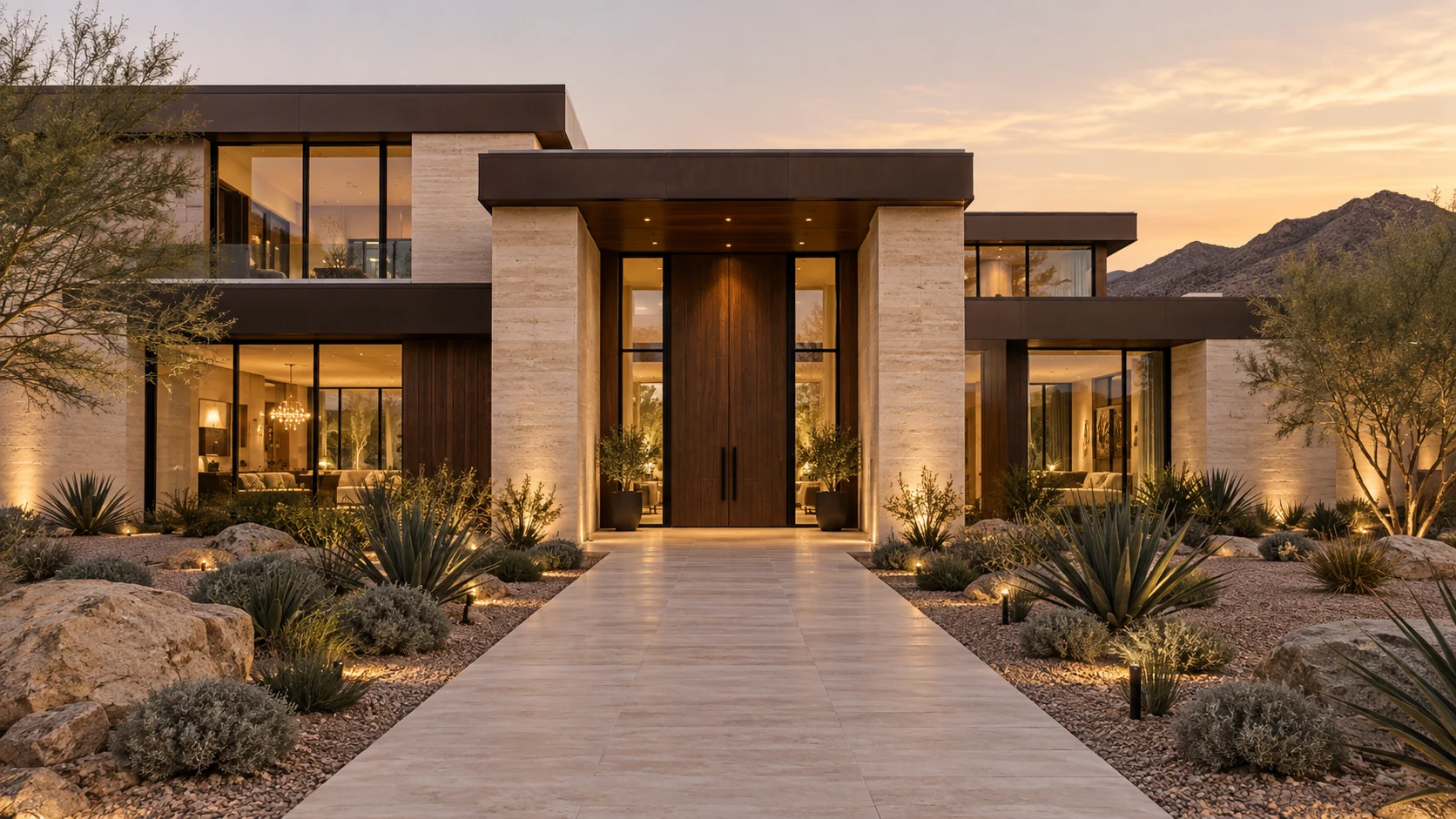 Illustrative luxury residence in a Las Vegas desert setting