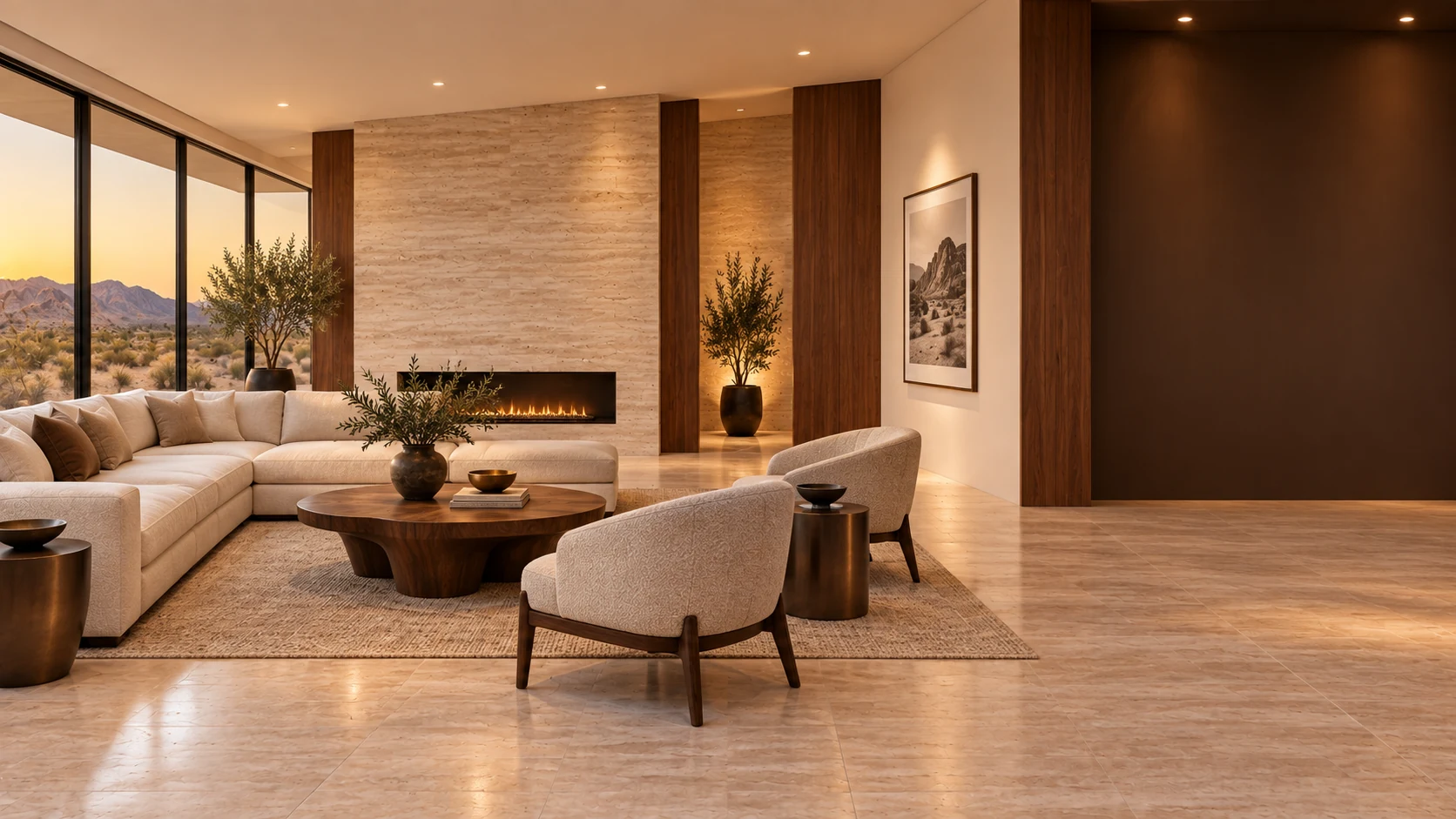 Illustrative luxury property-viewing living room.