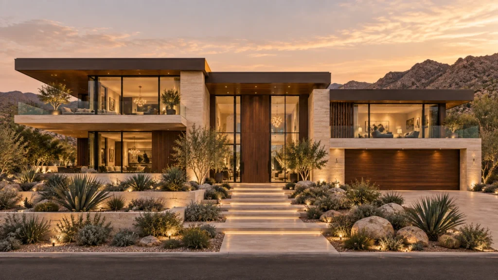 Illustrative property exterior — residence 03 front